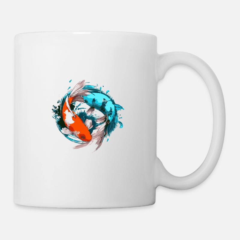 Harmonie carpe Koi - Mug blanc - blanc