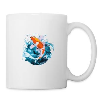 La carpe koï en action - Mug blanc - blanc - Droite