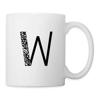 Buchstabe W - Tasse - Weiß - Rechts