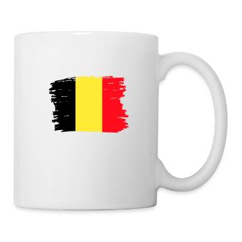 Belgium Flag Vintage Belgian Flag Distressed Look - Mug - white - Right