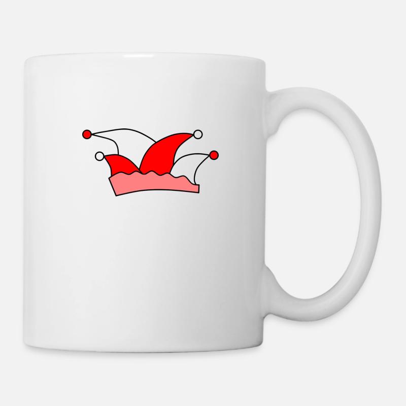 Rot-weiße Narrenkappe - Tasse - Weiß