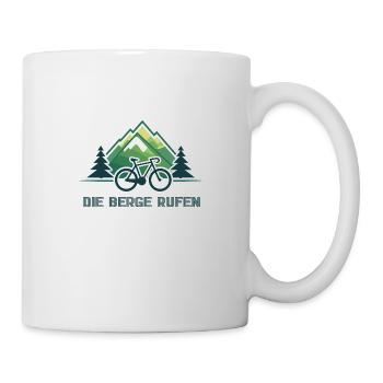 Die Berge rufen - Fahrradmotiv - Tasse - Weiß - Rechts