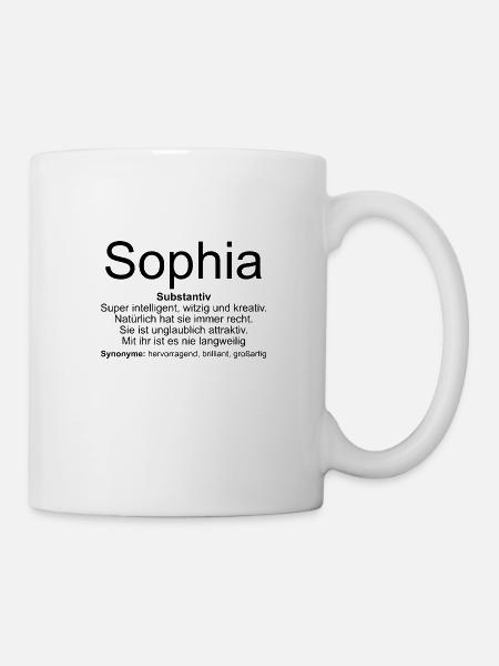 Name Definition Sophia - Tasse - Weiß