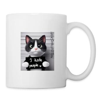 A convicted cat that didn't like people. - Mug - white - Right