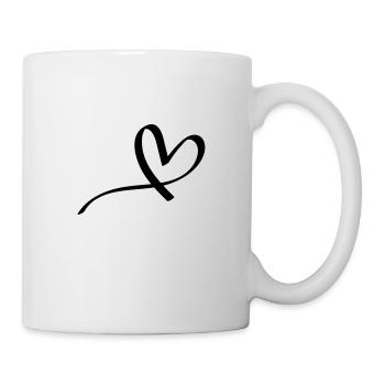 Süßes gemaltes Comic Herz - Tasse - Weiß - Rechts