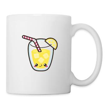 Cute lemonade glass Smile Kawaii - Mug - white - Right
