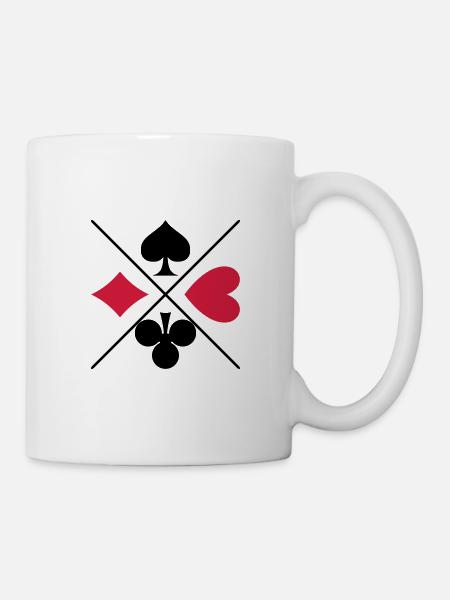 symboles de jeu de cartes - Mug blanc - blanc