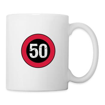 Bouclier 50 anniversaire vintage - Mug blanc - blanc - Droite