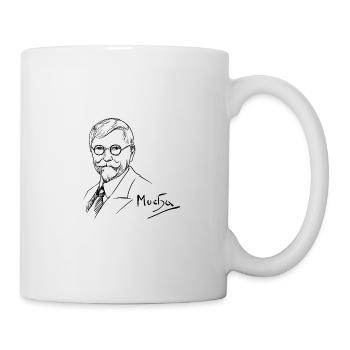 Alfons Mucha Design - Tasse - Weiß - Rechts