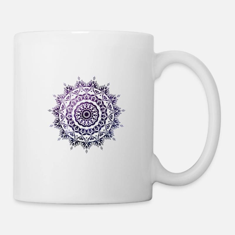 Yoga bouddhiste beau mandala - Mug blanc - blanc