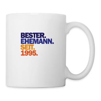 Ehemann 1995 Jubiläum Hochzeit Spruch - Tasse - Weiß - Rechts