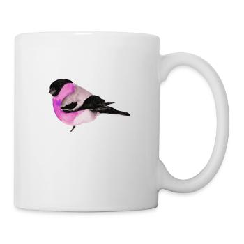 Bird, drawing, painting, tit,wings,pink - Mug - white - Right