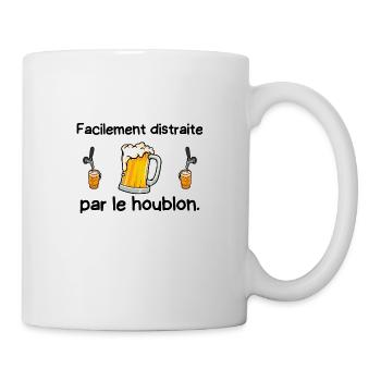 facilement distraite par le houblon - Mug blanc - blanc - Droite