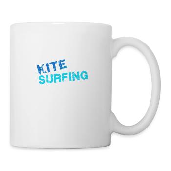 kitesurf, surf, surfeur, vague, bleu, écriture - Mug blanc - blanc - Droite