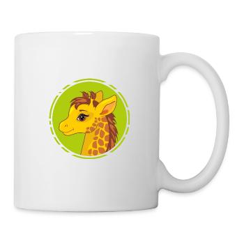 Portrait d’une girafe de dessin animé souriante - Mug blanc - blanc - Droite