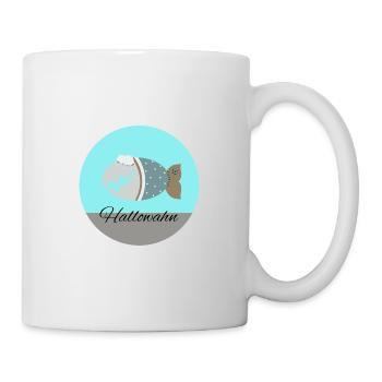 Theodör, Zombiefisch mit rundem Hintergrund - Tasse - Weiß - Rechts