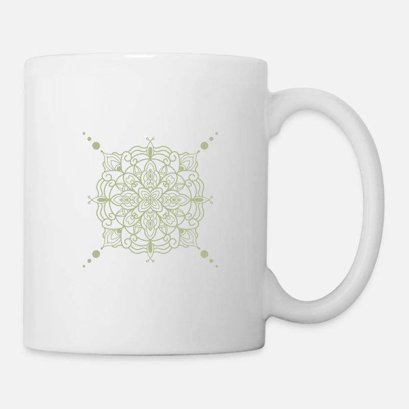 Style Mandala - vert - Mug blanc - blanc