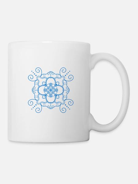 Style Mandala - Bleu - Mug blanc - blanc