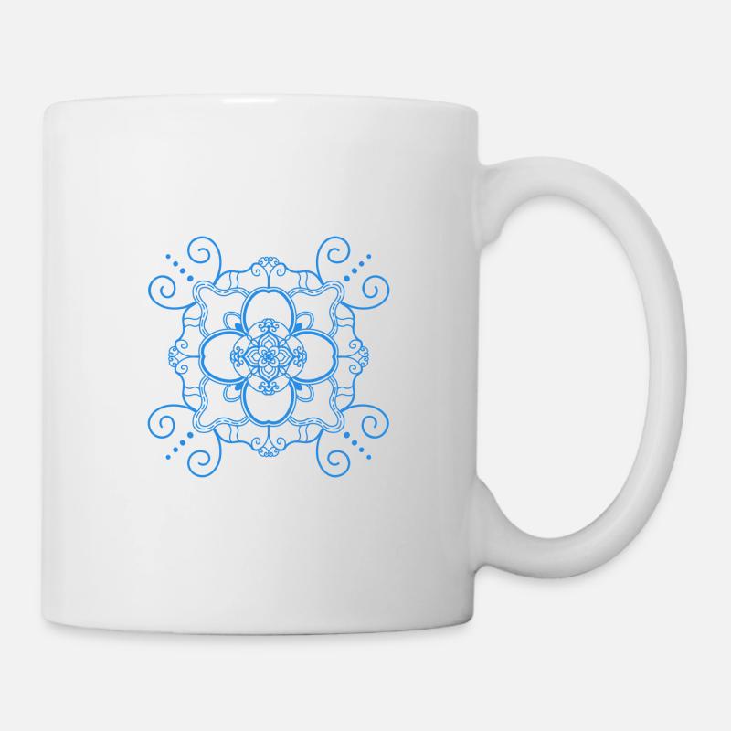Style Mandala - Bleu - Mug blanc - blanc