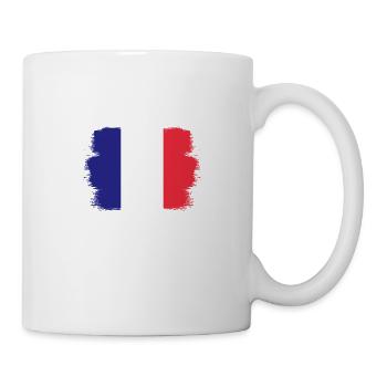 Frankreich Flagge Used Look Französische Fahne - Tasse - Weiß - Rechts