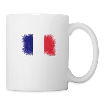 Frankreich Flagge Used Look Französische Fahne - Tasse - Weiß - Rechts
