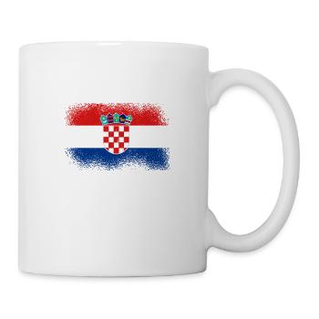 Drapeau de la Croatie Adriatique Zagreb Drapeau croate - Mug blanc - blanc - Droite
