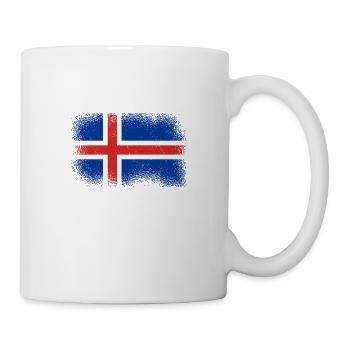 Drapeau de l’Islande Drapeau islandais vintage Look utilisé - Mug blanc - blanc - Droite