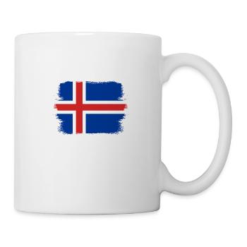 Drapeau de l’Islande Drapeau islandais vintage Look utilisé - Mug blanc - blanc - Droite