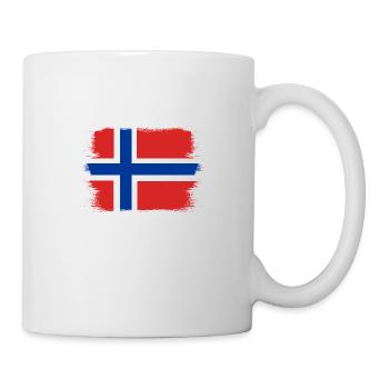 Norwegen Flagge Skandinavien Norwegische Fahne - Tasse - Weiß - Rechts