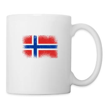 Norwegen Flagge Skandinavien Norwegische Fahne - Tasse - Weiß - Rechts