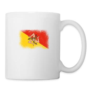 Sicile Flag Italie Palerme Trinacria Italia - Mug blanc - blanc - Droite