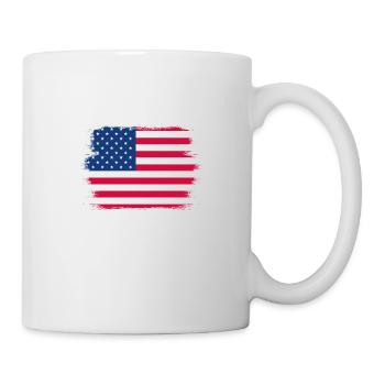 USA Flagge Amerika Fahne Stars & Stripes Patriot - Tasse - Weiß - Rechts