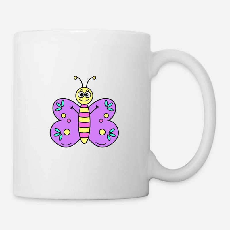 Schmetterling Lila - Tasse - Weiß