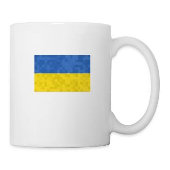 Ukraine Flagge Vintage Ukrainische Fahne Used Look - Tasse - Weiß - Rechts