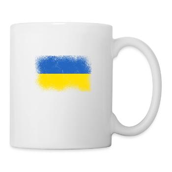 Ukraine Flag Vintage Ukrainian Flag Used Look - Mug blanc - blanc - Droite