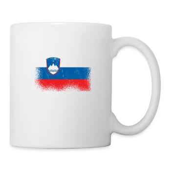 Slowenien Flagge Balkan Slowenische Fahne Vintage - Tasse - Weiß - Rechts