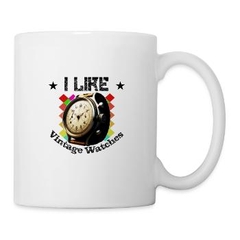 Watch collector likes vintage watches wristwatch Chrono - Mug - white - Right