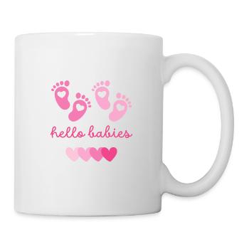 hello babys rosa - Tasse - Weiß - Rechts