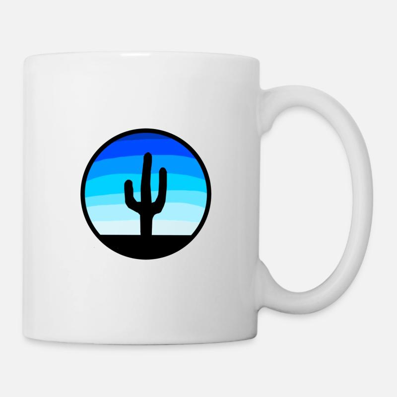 Kaktus-Silhouette - Tasse - Weiß