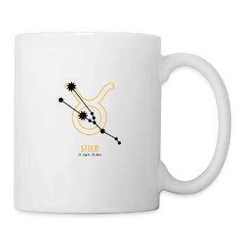 Sternzeichen Illustration Stier - Tasse - Weiß - Rechts