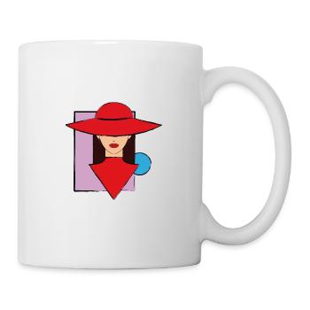 Frau mit Hut - Tasse - Weiß - Rechts