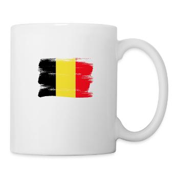 Belgien Flagge Vintage Belgische Fahne Used Look - Tasse - Weiß - Rechts