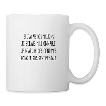 si j'avais des millions - Mug blanc - blanc - Droite