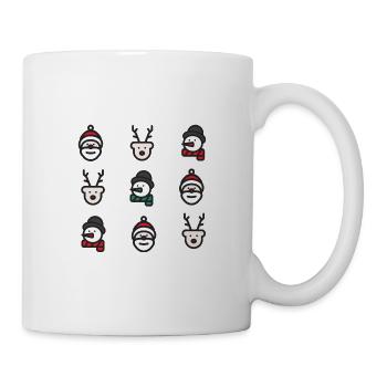 minimalistic christmas with rudolph santa snowman - Mug - white - Right