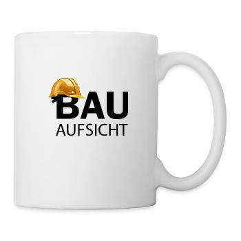 Bauaufsicht auf Baustelle mit Helm - Tasse - Weiß - Rechts