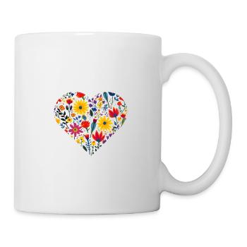 Coeur de fleur, personnalisable - Mug blanc - blanc - Droite