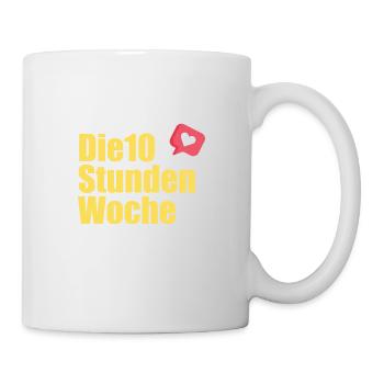 die 10 Stunden Woche Logo - Tasse - Weiß - Rechts
