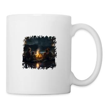 Wenn Kinder um ein Lagerfeuer sitzen - Tasse - Weiß - Rechts