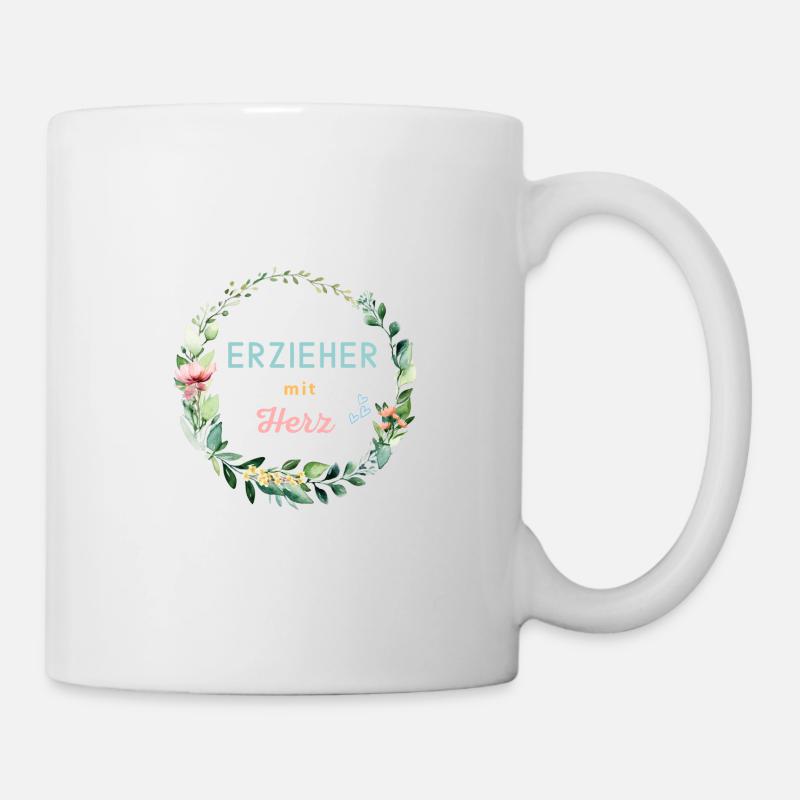 Erzieher mit Herz - personalisierbares Design - Tasse - Weiß