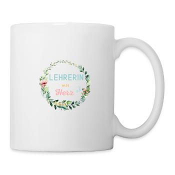 Lehrerin mit Herz - personalisierbar - Tasse - Weiß - Rechts